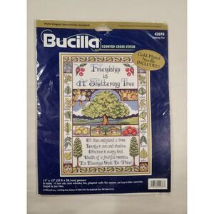 Bucilla Sheltering Tree Counted Cross Stitch Kit 11x15 Kit‎ #42078 14ct Aida